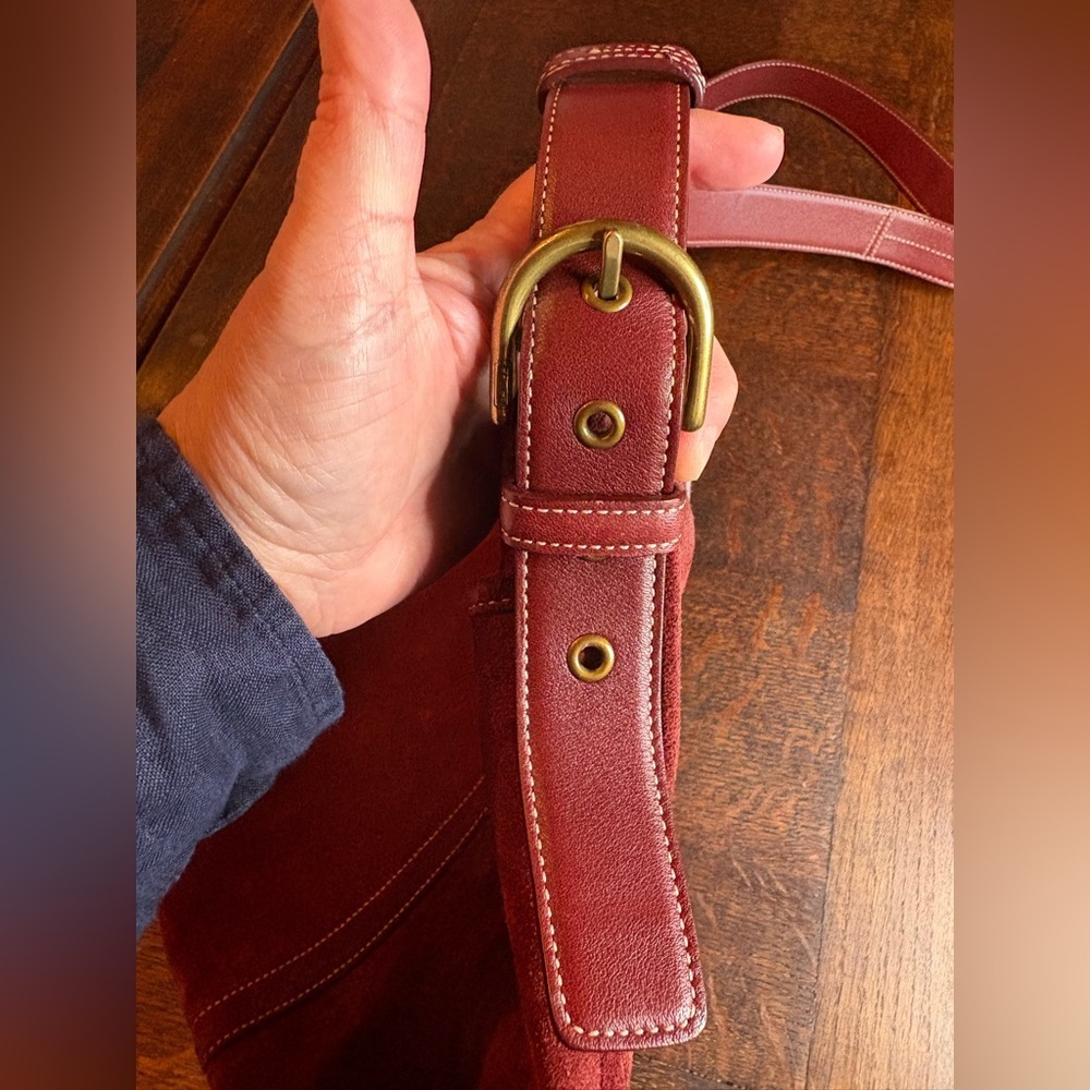 Vintage 2003 COACH Soho Suede Crossbody Bag – Burgundy/Maroon Y2K Rare - Picture 4 of 15